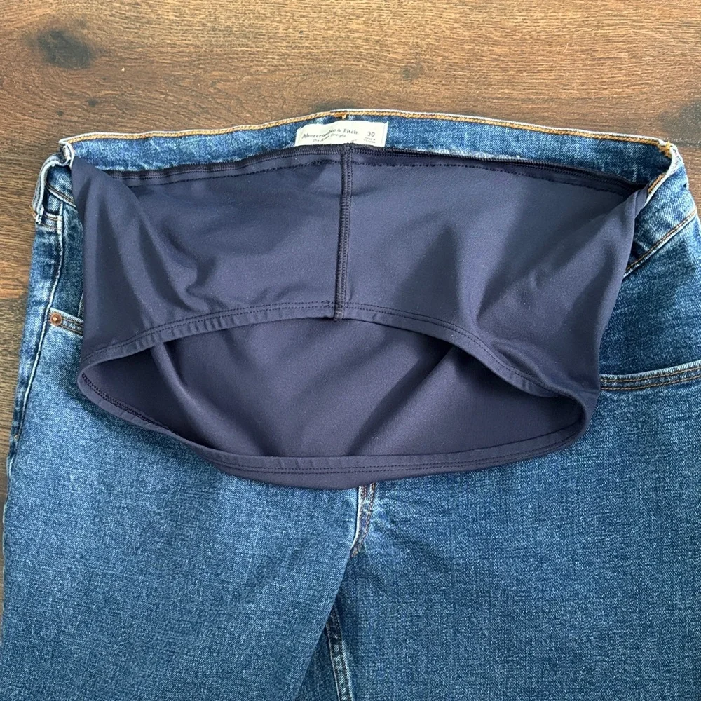 Abercrombie The Ankle Straight Maternity Jeans Dark wash - Picture 3 of 6
